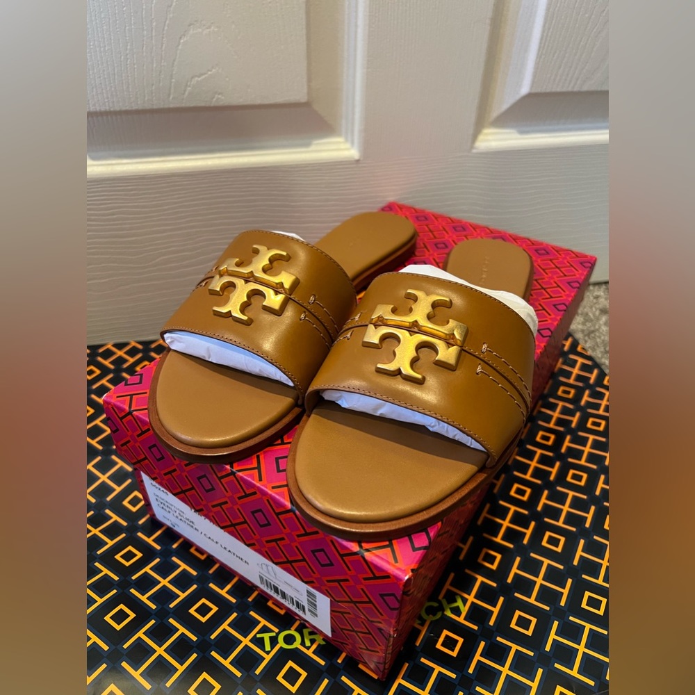 Tory Burch Everly Tan Slides